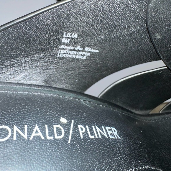 Donald Pliner Women's Black Lilia Mule Slip-On Block Wood Heel 6M - Picture 6 of 7